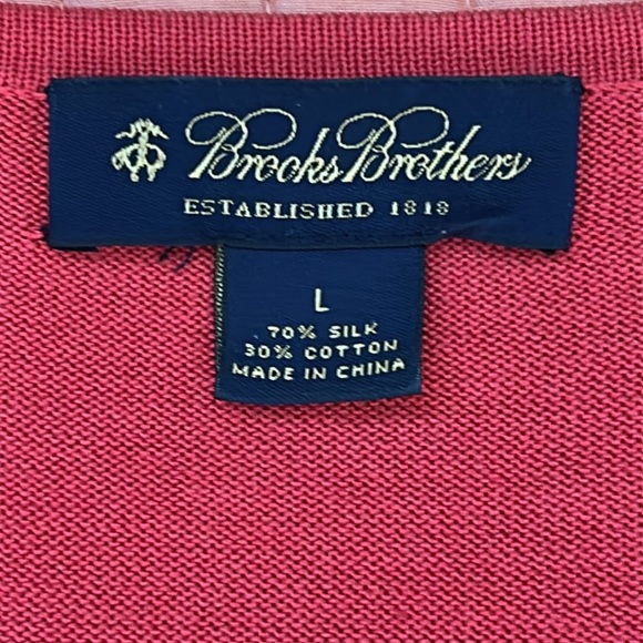 Brooks Brothers Red Argyle silk blend sweater Womens size Large - Picture 6 of 12